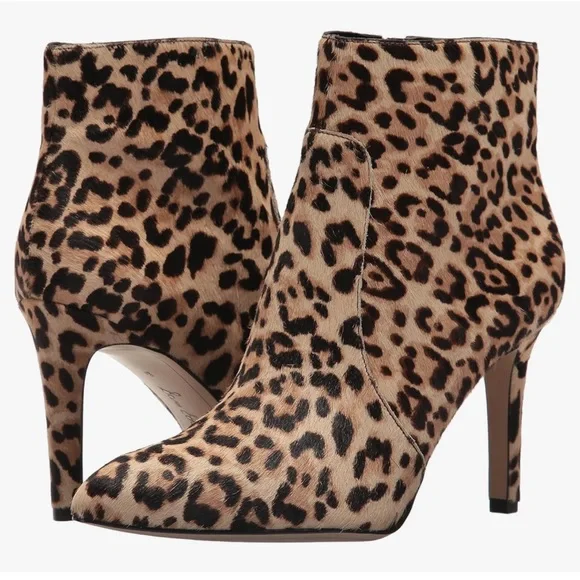 Sam Edelman Leopard Olette Calf Leather Ankle Boots booties